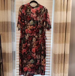 Floral velvet bodycon dress